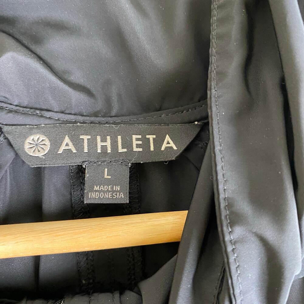 Athleta Rain Drop Jacket Black Anorak Cinch Waist Size L - Picture 10 of 14